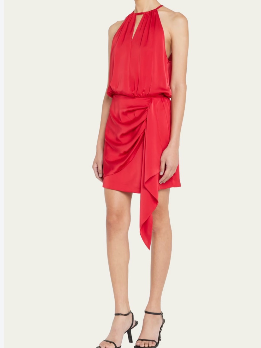 Ramy Brook - Red Halter Draped Mini Dress - Women's